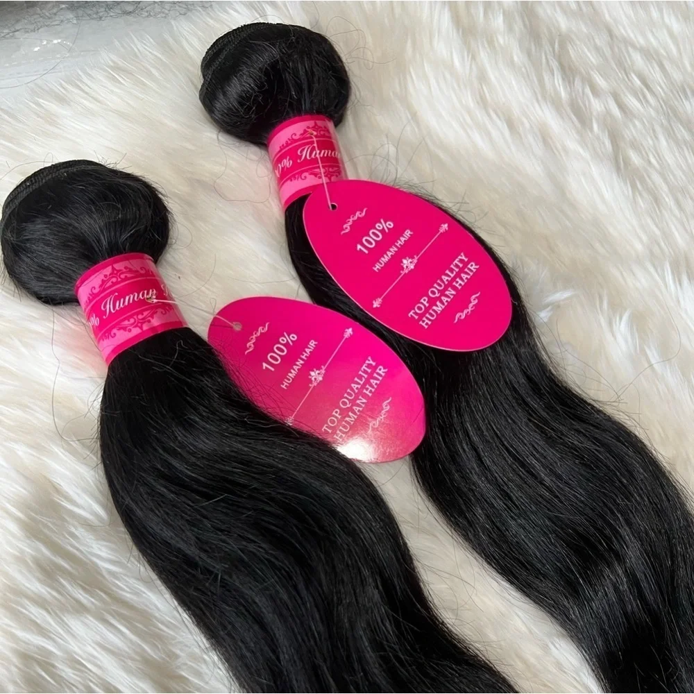 100% Natural Black Human hair Bundles 18”‎ & 20” in Straight wavy hair